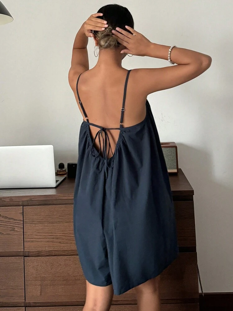 Simple Loose Strap Home Romper Pajama