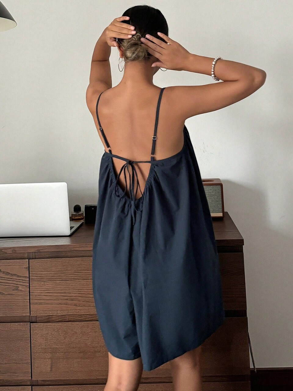 Simple Loose Strap Home Romper Pajama