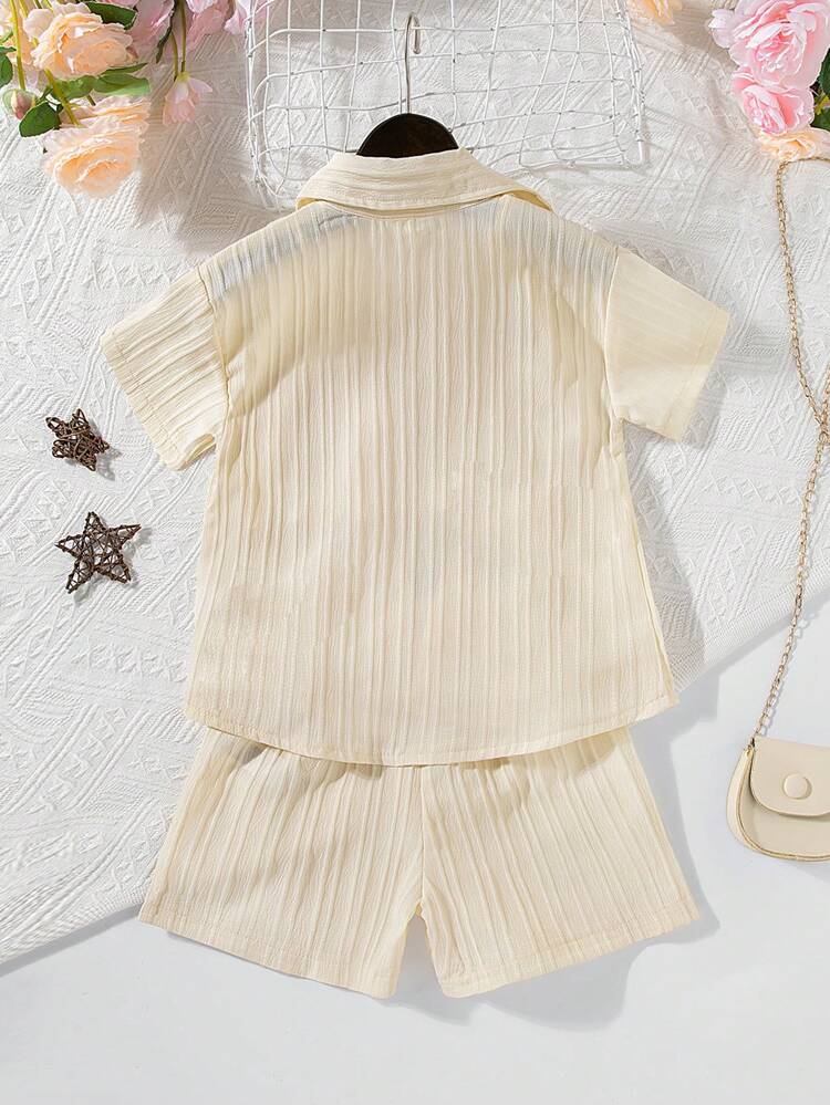 Young Girl Summer Casual Solid Color Vest And Shorts Set