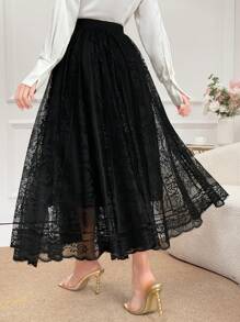 Mulvari Conjunto de vestido maxi elegante y vintage de mujer con falda tipo paraguas de unicolor