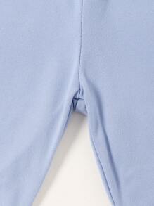 SHEIN Tween Girl Blue Short Leggings With Pocket - Blue - View 4