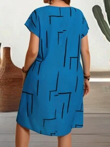 EMERY ROSE Dress Ukuran Plus - Biru - View 2