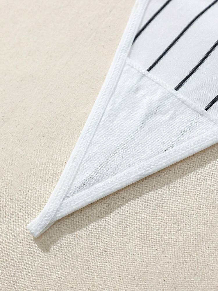 Women's Sexy Lace Patchwork Striped Printed Lingerie Set With Panties And Skirt