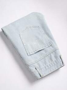 Quần Jeans Ống côn In Hình Ngôi Sao Giặt Thường Ngày Cho Nam - Rửa nhẹ - Xem 5