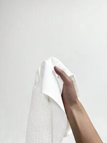 SHEIN MOD Camicia bianca estiva da donna con fiocco sul davanti, scollo quadrato e maniche medie - Bianco - Visualizzare 5