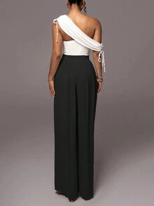 Ladies' Plain Simple Daily Wear Long Pants - Black - View 3