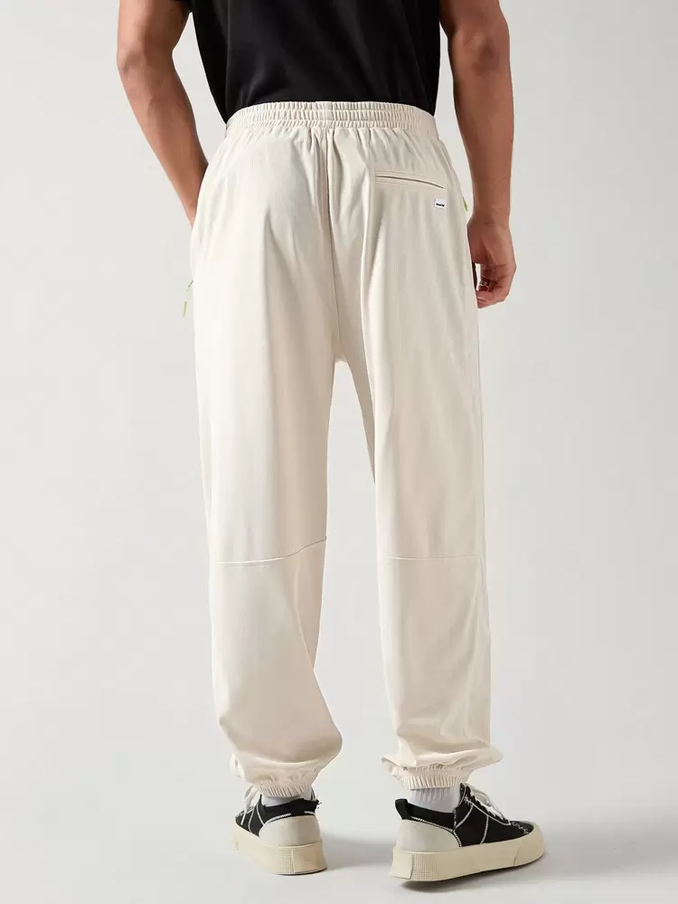 Men's Casual Solid Color Drawstring Waist Tapered Joggers