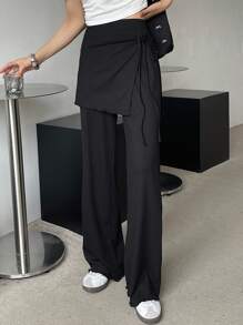 DAZY New Autumn Business Casual Style Patchwork Flared Women Pants