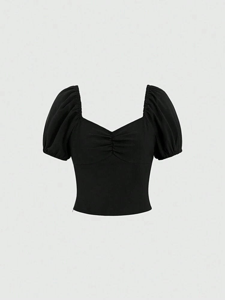 Women's Solid Color Simple Daily Short Sleeve Shirt