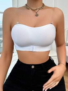 SHEIN Women Bras & Bralettes Santai-Nyaman - Putih - View 5