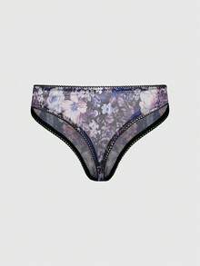 ROMWE Fairycore Fairy Floral Underwire Bra Set For Women - Multicolor - View 4