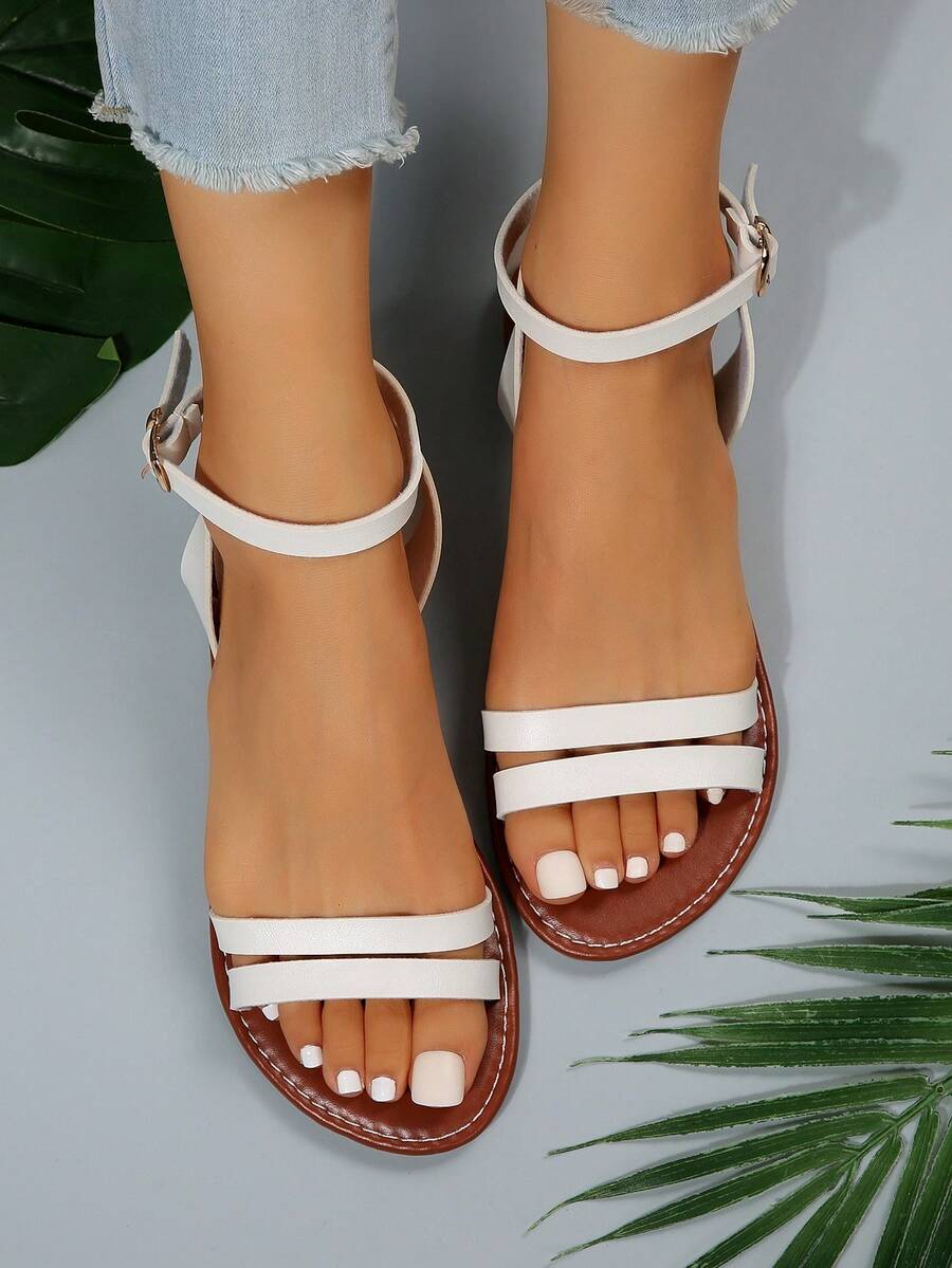 女士夏季平底涼鞋，多功能、休閒沙灘鞋