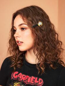 GARFIELD | SHEIN 3pcs/Set Cartoon Pattern Hair Clips - Yellow - View 3