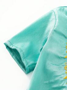 春夏男婴编织材料刺绣款式保守优雅日常休闲运动连体裤 - 彩色 - 查看 7