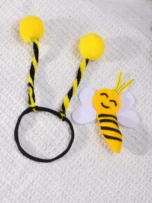 SHEIN Disfraz de ropa con forma de abeja para bebé niña, accesorio de fotografía para recién nacidos - Multicolor - Ver 3