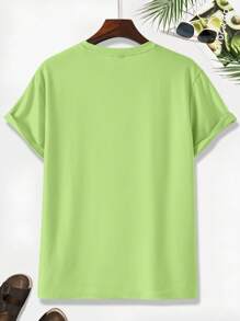 Manfinity RSRT Camiseta casual de manga corta con estampado de palmeras para hombre en verano