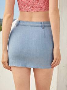Forever 21 時尚的Always Denim迷你牛仔裙 - 藍色 - 查看 2
