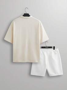 Manfinity VCAY 2pcs Knitted Casual Polo Shirt Set