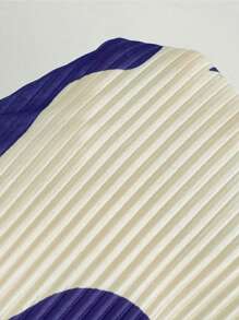 Chiquease 女性休閒夏季印花褶皺無袖上衣和休閒寬腿褲，2件套 - 藍色 - 查看 8