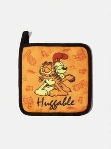 GARFIELD X SHEIN Cartoon Letter Print Contrast Binding Insulation Pad (Single Pack)