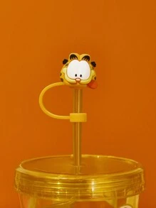 GARFIELD | SHEIN Single Pack Of Cartoon Pattern Silicone Straw Sleeve (Straw Not Included) - Yellow - View 1