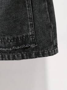 Young Boys' Simple Print Long Sleeve Shorts 2-Piece Set - Black - View 4