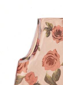 Aloruh Women's Romantic Date/Party Long Knitted Dress With Rose Flower Print