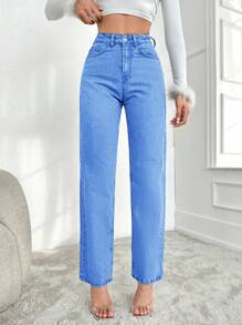 EURMUSE Women's Straight-leg Jeans - Light Wash - View 3