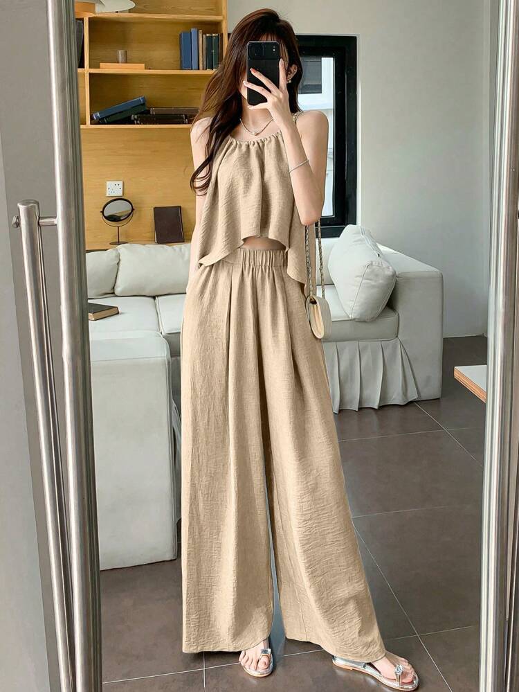 Women's Sleeveless Top And Casual Long Pants Set, Women Two Pieces Sets Lounge Sets For Women