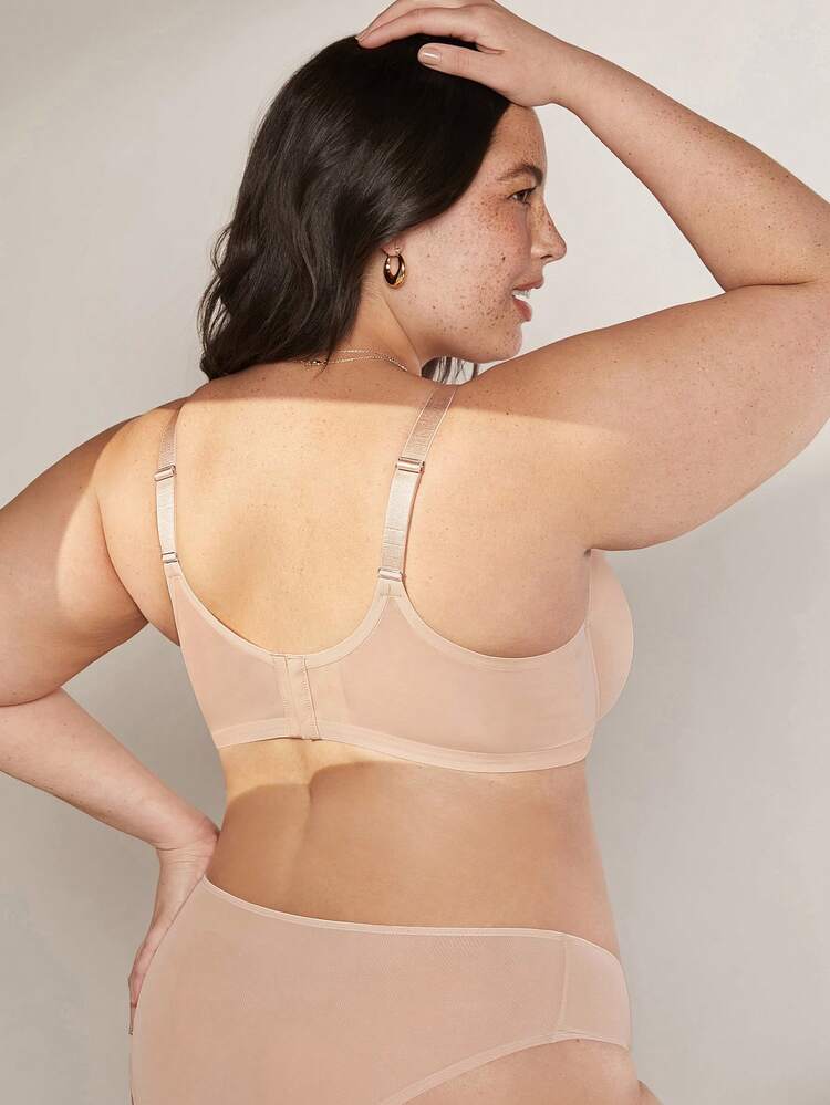 Plus Full Coverage Breathable Mesh Bra