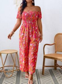 Breezaya Plus Size Off-Shoulder Vacation Casual Spring/Summer Jumpsuit
