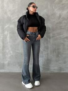 EURMUSE Women's High Waist Flared Jeans - Medium Wash - View 5