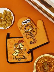 GARFIELD X SHEIN Cartoon Letter Print Contrast Binding Insulation Pad (Single Pack)