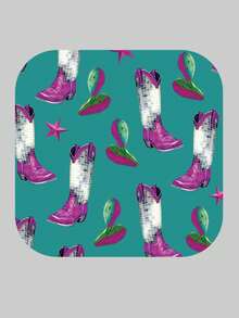 SHEIN Guillermo藝術家聯名設計杯墊（1入） - 白色 - 查看 4