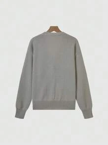 SHEIN LUNE 女性時尚可愛小花印花v領針織開衫 - 卡其色 - 查看 2