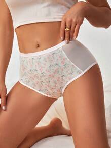 SHEIN 女性時尚可愛舒適花卉三角褲