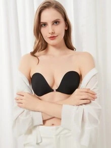 New Breathable Mesh Material Round Cup Shaped Bra Inserts Push-Up Pads 1 Pair With Black Color & 1 Shoulder Strap