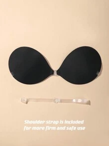 New Breathable Mesh Material Round Cup Shaped Bra Inserts Push-Up Pads 1 Pair With Black Color & 1 Shoulder Strap