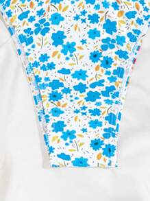 Women's Summer Beach Floral Sexy Bikini Set, Random Print - Multicolor - View 4