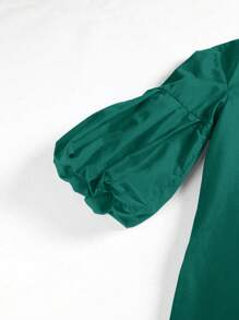 Solid Color Lantern Sleeve Elegant Long Formal Dress, Prom Evening Wedding Guest Gown, For Graduation, Dinner Party Dress