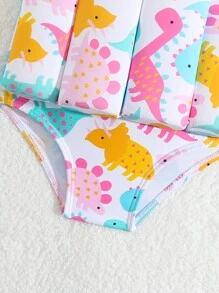 Maillot de bain une pièce gonflable imprimé dinosaure pour bébé fille pour l'été à la plage