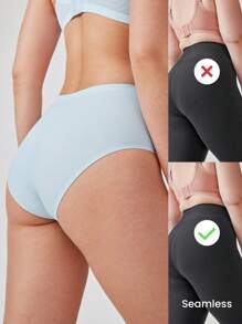LUVLETTE 3-Pack Smoothing No Show Quick Dry Casual Comfy High-Waist Basic Briefs Women Underwear Panties Set- Pastel Color