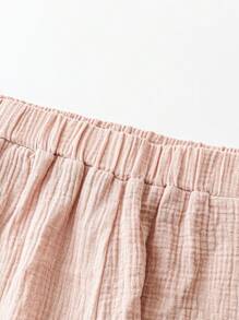 Calvaya Plus Size Vacation Leisure Solid Color Tapered Pants - Dusty Pink - View 4