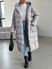 RueChic 女款連帽長袖拉鍊加厚夾克