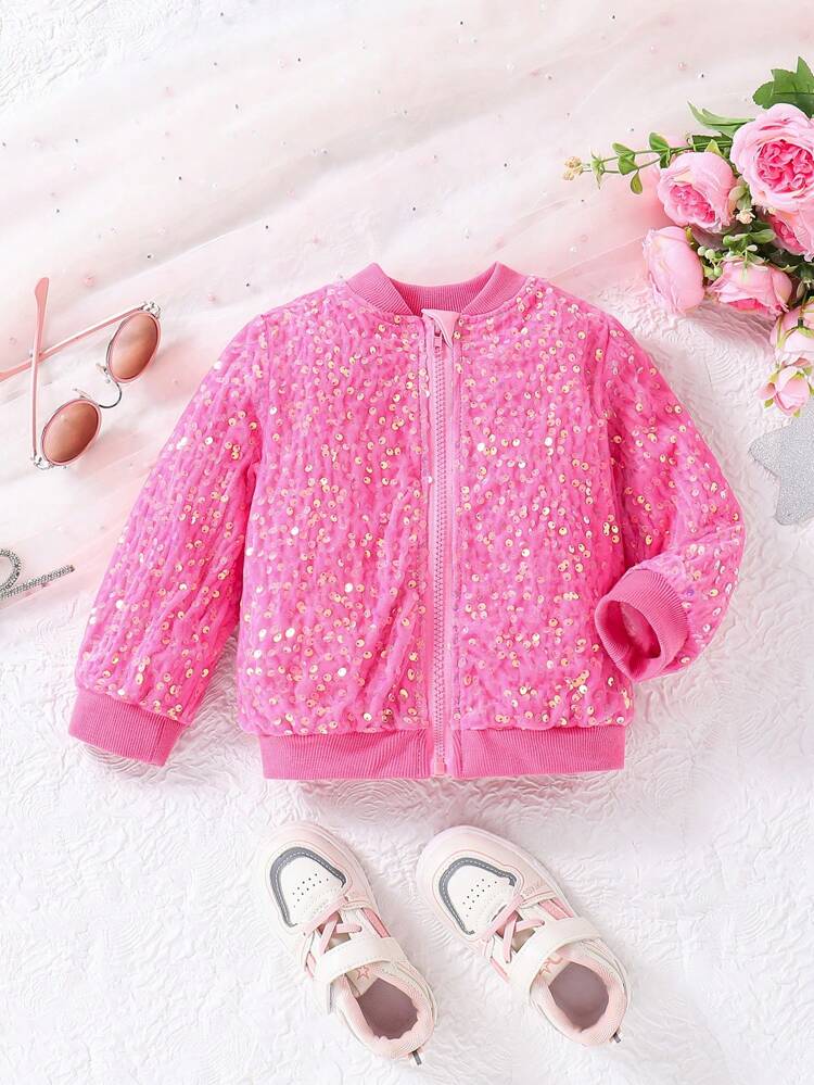 Baby Girls' Elegant & Shiny Sequin Jacket