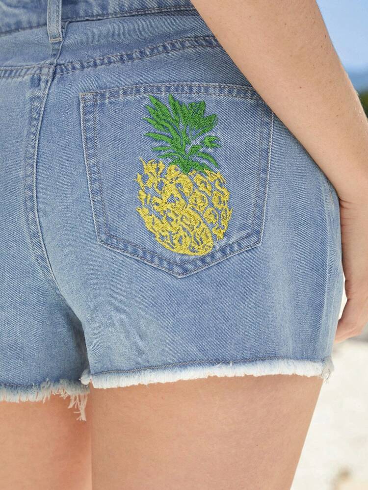 Vintage  Low Rise Printing Slouchy Short