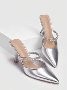 CUCCOO SZL Woman Shoes Fashion Point Toe Silver High-Heeled Pumps For Spring And Summer - Silver - View 6
