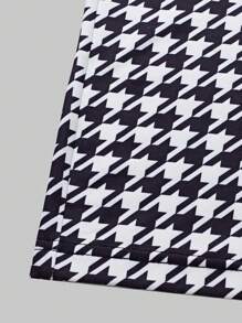 SHEIN Unity Houndstooth Print Bodycon Long Sleeve Dress - Multicolor - View 7