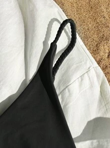 Women's Solid Color Simple Style Swimwear Bottoms For Daily Use Summer - Black - View 4