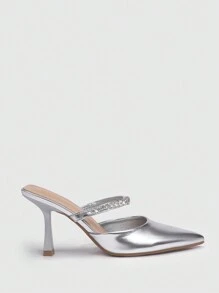 CUCCOO SZL Woman Shoes Fashion Point Toe Silver High-Heeled Pumps For Spring And Summer - Silver - View 7